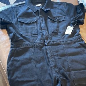 Good American Black Denim jumpsuit